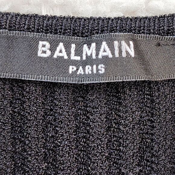 Balmain Women's Viscose Blend Rib Knit Cutout Long Dress - Picture 4 of 9